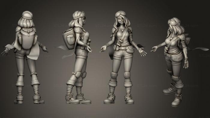 Figurines simple (Punk Girl, STKPR_1047) 3D models for cnc